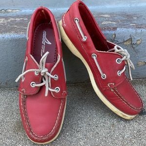 Vintage Sperry Red Top-Sider, Mens Youth Size 5.5, Preowned